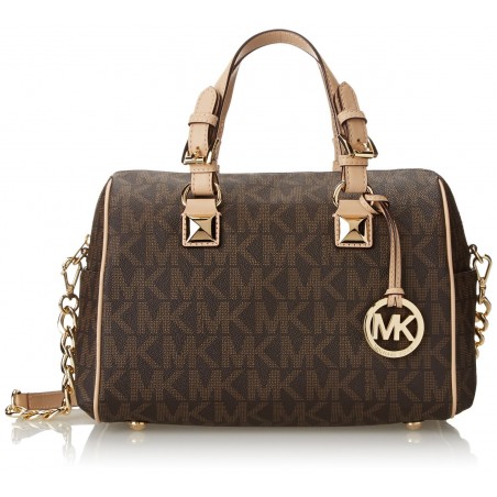 Michael Kors Signature Print Satchel Handbag Bag 