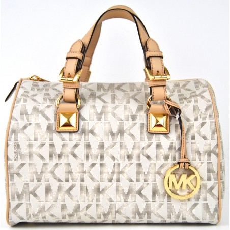 Michael Kors Grayson Medium Satchel Vanilla PVC 