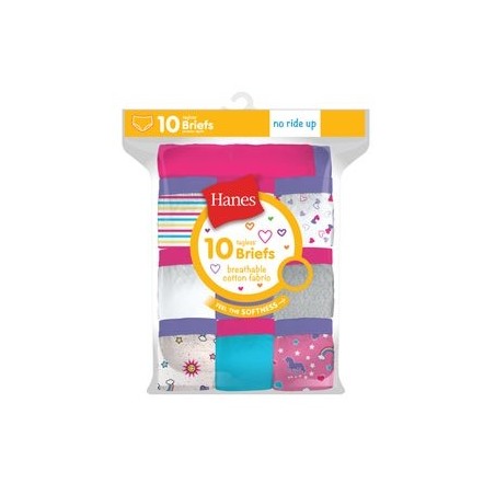 Hanes Girls' Cotton Briefs 10-Pack