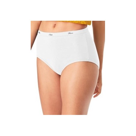 Hanes Women's Cotton White Brief 10-Pack