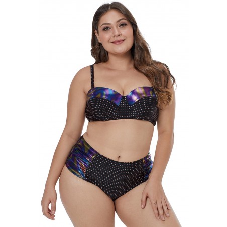 Moulded Cups Dotted Plus Size Swimwear