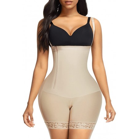 Shapewear Bodysuit Tummy Control Fajas Body Shaper with Side Zipper