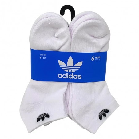 adidas Unisex Low Cut Originals Socks 6 Pack, White (Shoe Size 6-12)