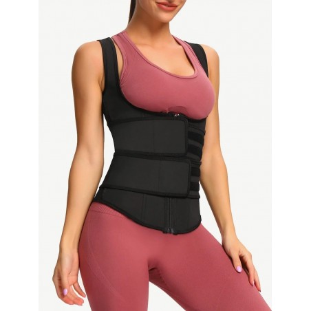 Latex Double Belts Waist Trainer Vest