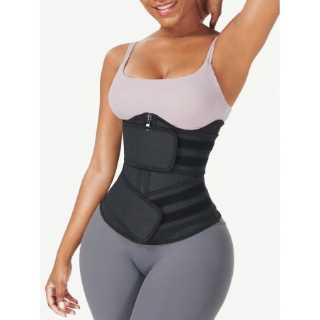 Under Bust Latex Waist Trainer Double Belt Waist Control