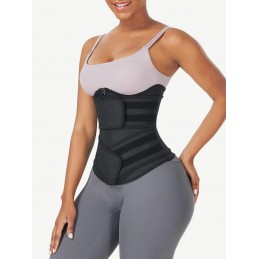 Under Bust Latex Waist Trainer Double Belt Waist Control