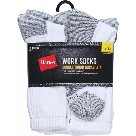 Hanes Men's Work Socks, 6-Pack