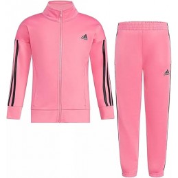 adidas Girls Zip Front Classic Tricot Jacket and Jogger Track Set