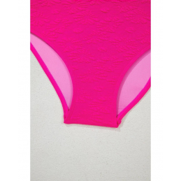 Rose Red Gold Shell Decor Wire-free Knotted 2pcs Bikini Swimsuit